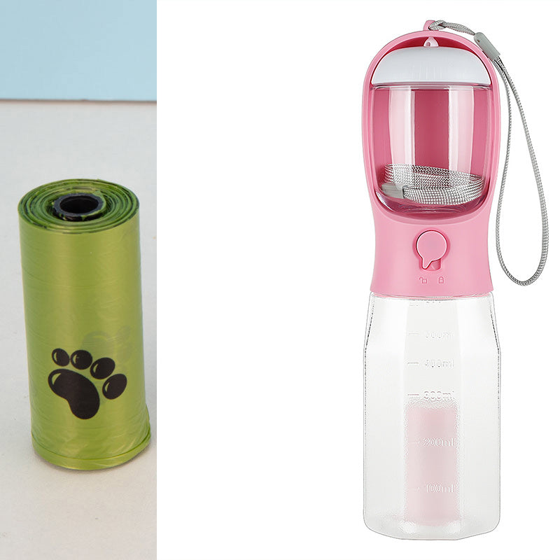 3 In 1 Portable Water Bottle - Food Feeder - Poop Dispenser for Cat & Dog - TadeyPet